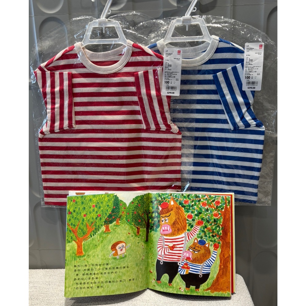 Uniqlo 2025年款式 條紋上衣 紅色-細節圖3