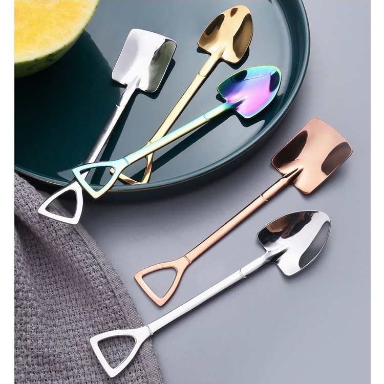 【台灣24h出貨】鏟子湯匙 湯匙叉子 鏟子叉子 小湯匙 水果叉 咖啡杓 造型湯匙 鐵鏟湯匙 攪拌湯匙【RS1397】-細節圖9