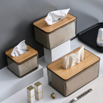 【24H出貨🔥】 面紙盒 衛生紙盒 木蓋透明面紙盒 紙巾盒 簡約衛生紙盒 抽取式衛生紙盒 收納盒【RS1280】