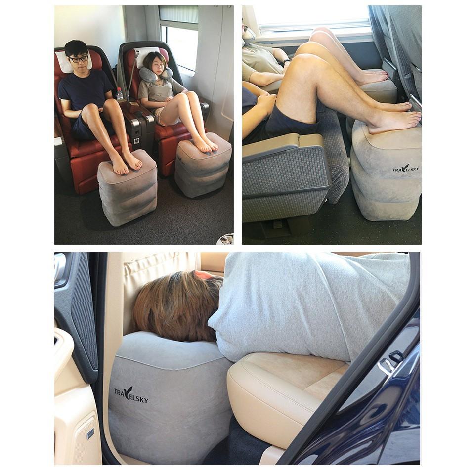 腳踏墊 充氣坐墊 充氣腳墊 多層 車用 調整 充氣腿墊 旅行神器 親子旅遊【RS830】-細節圖7