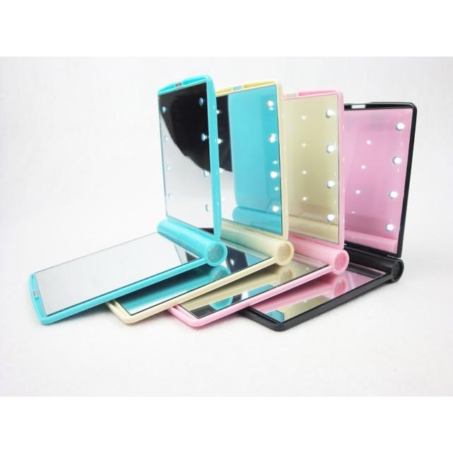 美妝 化妝鏡 迷你 LED 補光 隨身 摺疊 化妝 鏡子 隨身鏡 夜間化妝神器 化妝包 【RS613】-細節圖7