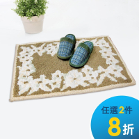 棉花田【朵妍-綠】純棉踏墊(45x70cm)