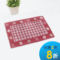 棉花田【點點-粉紅】純棉提花踏墊(40x60cm)