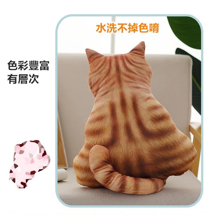 【台灣現貨出貨】貓咪抱枕 3D立體貓背影 貓咪 貓抱枕 貓娃娃 3D仿真 貓咪抱枕 生日禮物 枕頭 貓咪【RS1285】-細節圖5