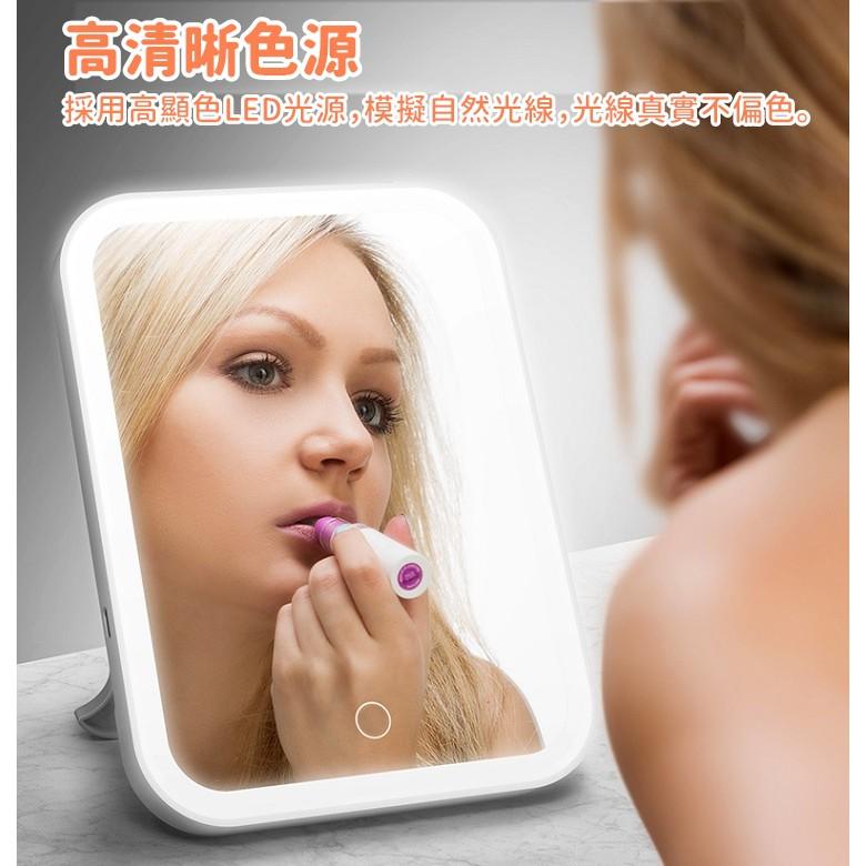 LED化妝鏡 觸控式LED化妝鏡 補光鏡 USB充電 便攜式 桌鏡 摺疊鏡 臺式化妝鏡 發光鏡 補光【RS1207】-細節圖4