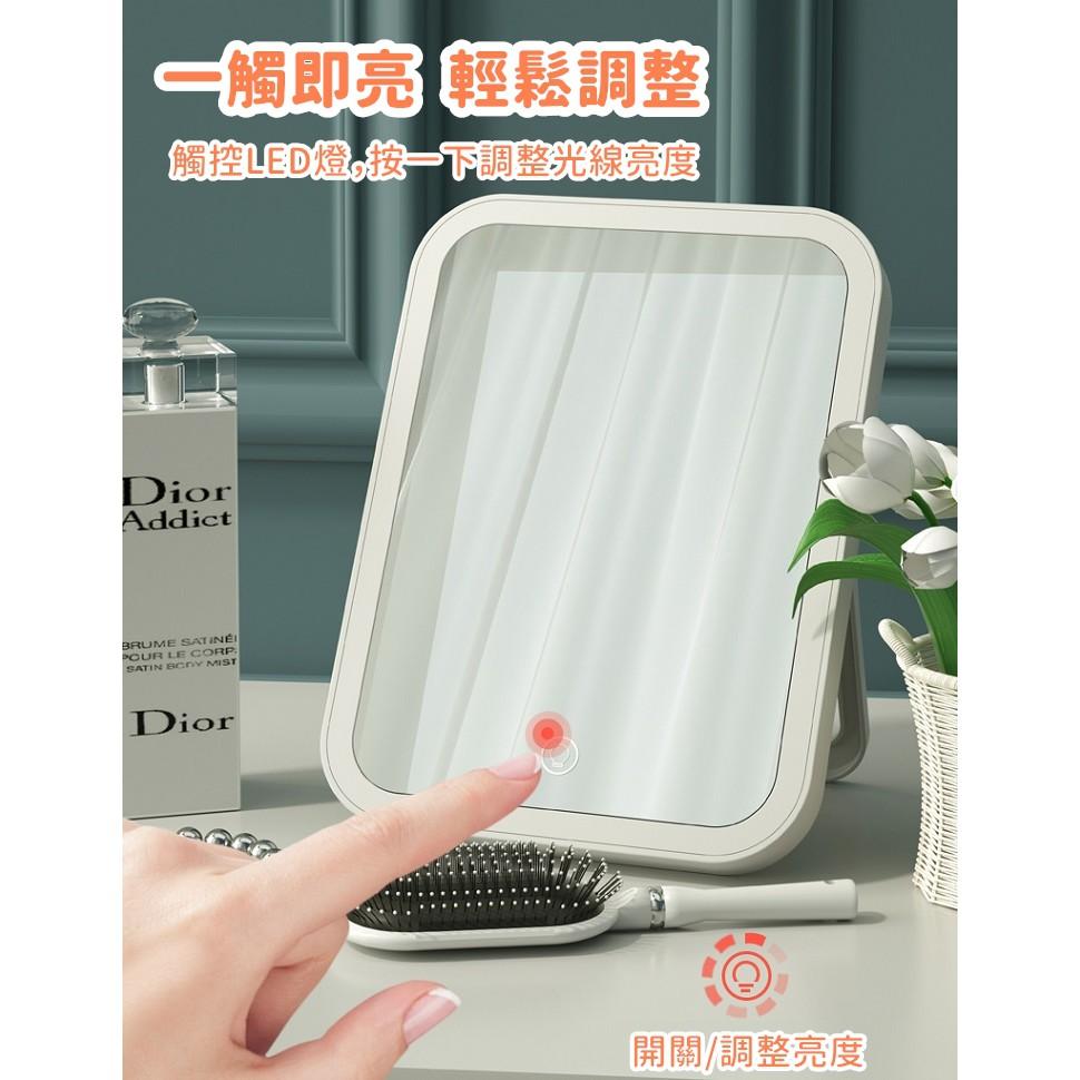 LED化妝鏡 觸控式LED化妝鏡 補光鏡 USB充電 便攜式 桌鏡 摺疊鏡 臺式化妝鏡 發光鏡 補光【RS1207】-細節圖6