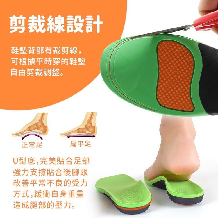 鞋墊 足弓鞋墊 扁平足鞋墊 機能運動 扁平足 鞋墊 足弓墊 氣墊鞋墊 避震減壓 扁平 剪裁 扁平足救星【RS1126】-細節圖8