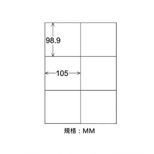 網拍出貨神器 大物流 A4六格標籤貼紙 100張/包 空白貼紙 出貨 包材 耗材 雷射印表機可印【RS815】-細節圖2