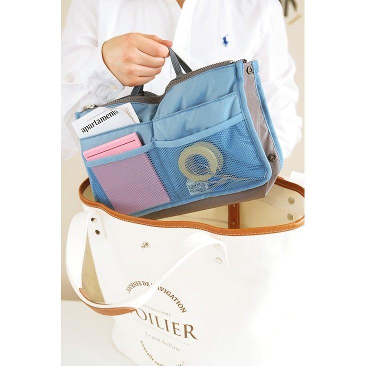 包中包 袋中袋 多功能雙層包中包收納包 雙拉鍊 網狀收納包 防水雙拉式手提收納包 行李箱收納【RB319】-細節圖2