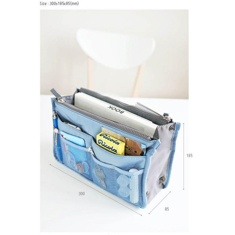 包中包 袋中袋 多功能雙層包中包收納包 雙拉鍊 網狀收納包 防水雙拉式手提收納包 行李箱收納【RB319】-細節圖7