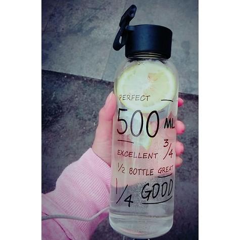 水壺 字母玻璃水瓶水杯 隨行杯 玻璃杯500ml送收納套 梅森瓶My Bottle【RS527】-細節圖2