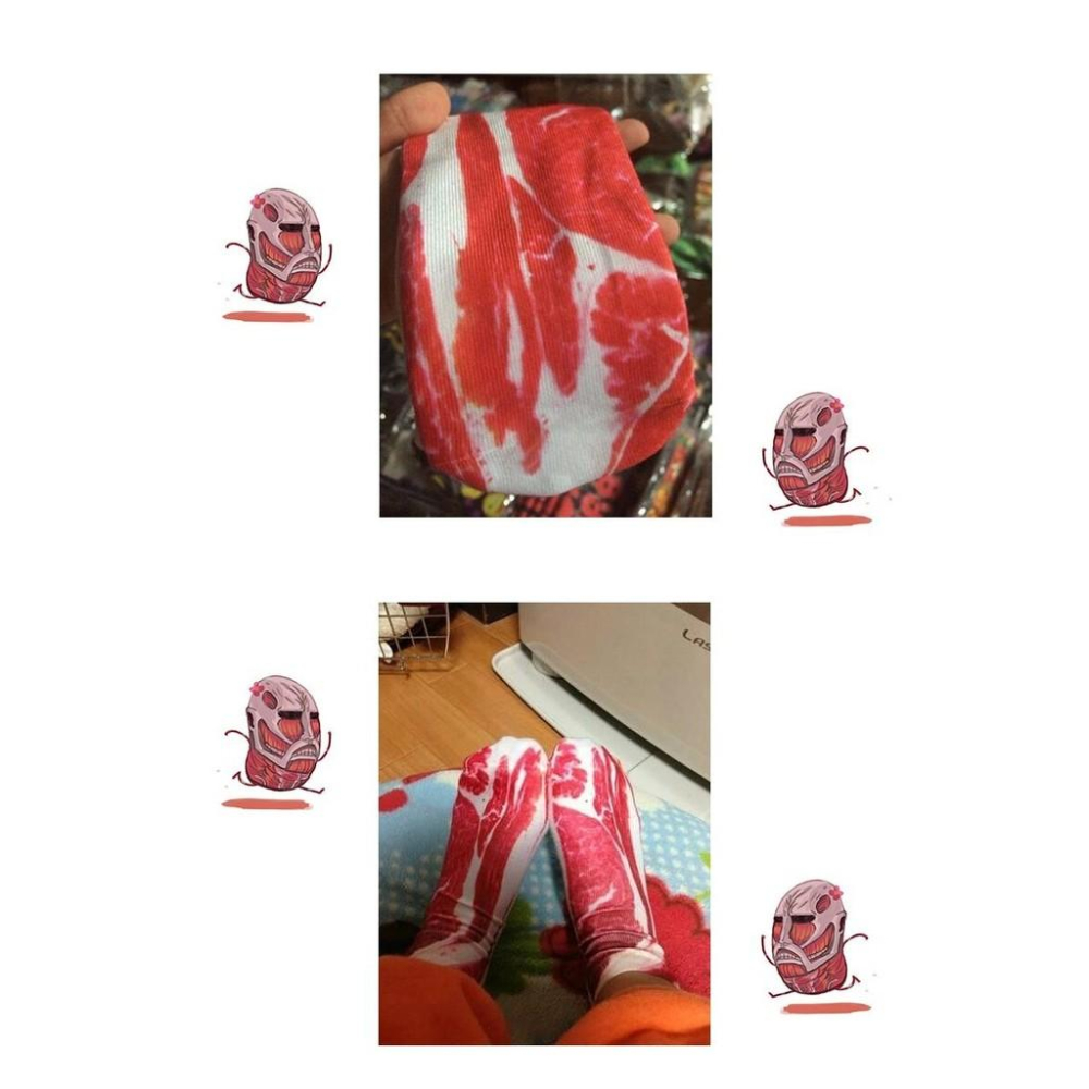 短襪 熱銷款 五花肉 梅花肉片 襪子 創意惡搞趣味 整人 驚喜 禮物【RS363】-細節圖2