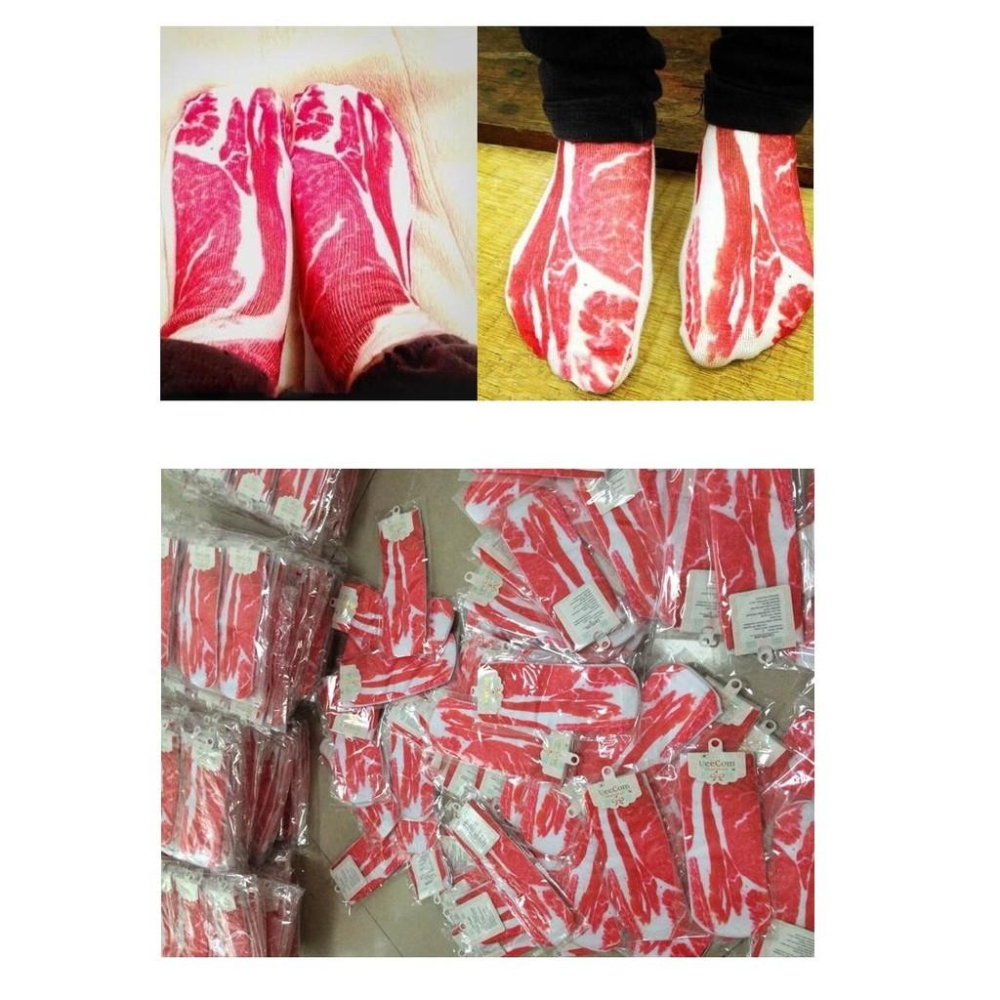 短襪 熱銷款 五花肉 梅花肉片 襪子 創意惡搞趣味 整人 驚喜 禮物【RS363】-細節圖3
