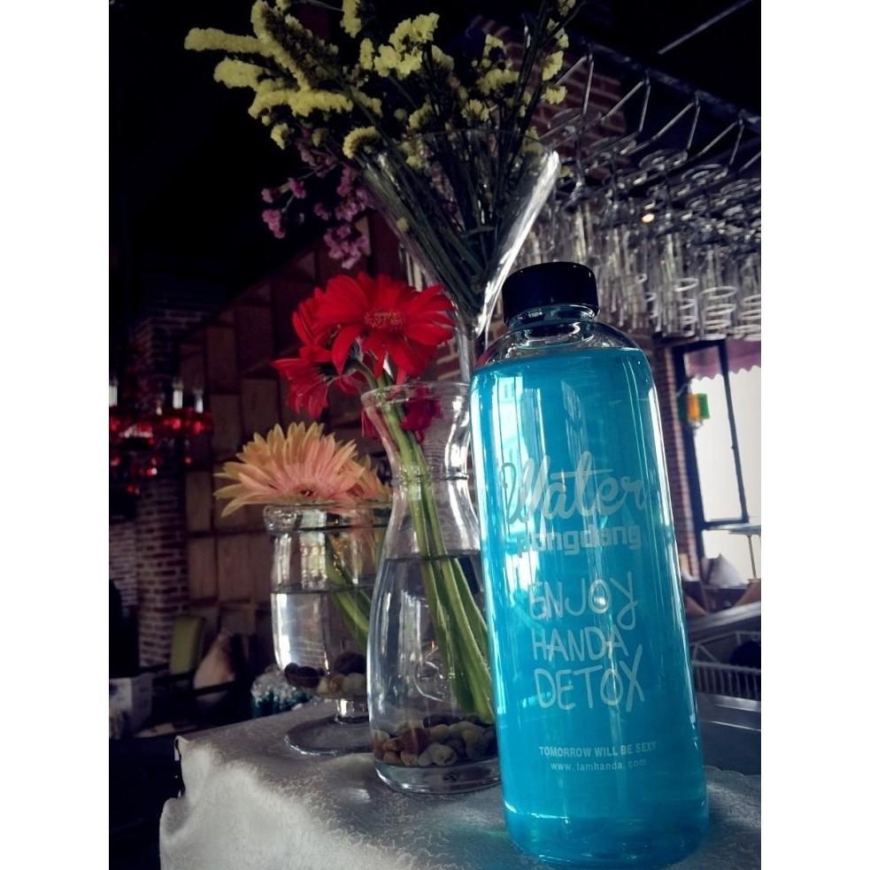 Pongdang water韓國玻璃杯 透明水杯 創意水瓶 隨身杯隨行杯 1000ml 【RS453】-細節圖4