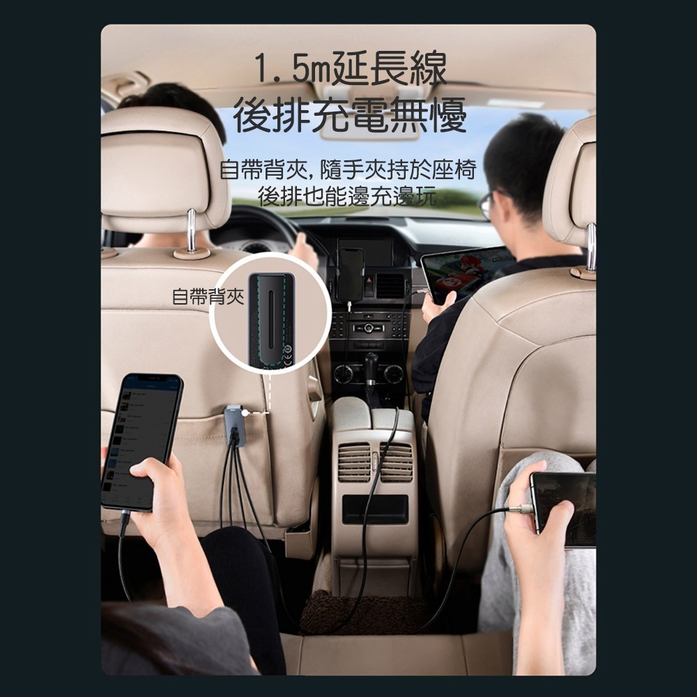 Baseus倍思 倍享PPS帶線4口快充車載充電器120W CCBX-細節圖3