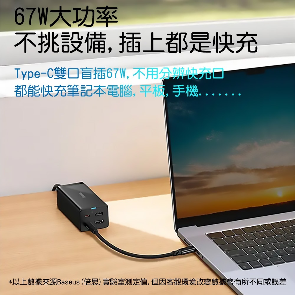 Baseus倍思 GaN5 Pro氮化鎵67W快充充電器CCGAN67HDC-細節圖4