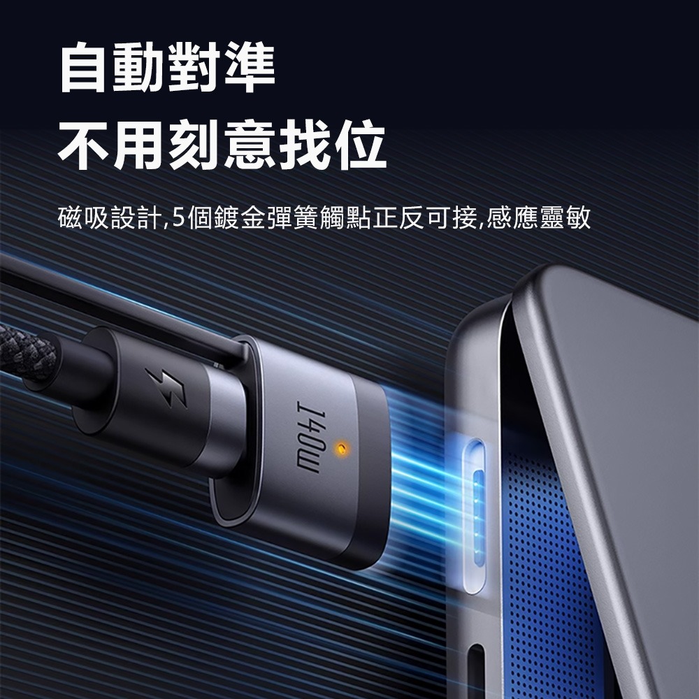 Mcdodo麥多多 閃速系列140W二合一磁吸數據線USB-C to USB-C+MagSafe3 CA014-細節圖4