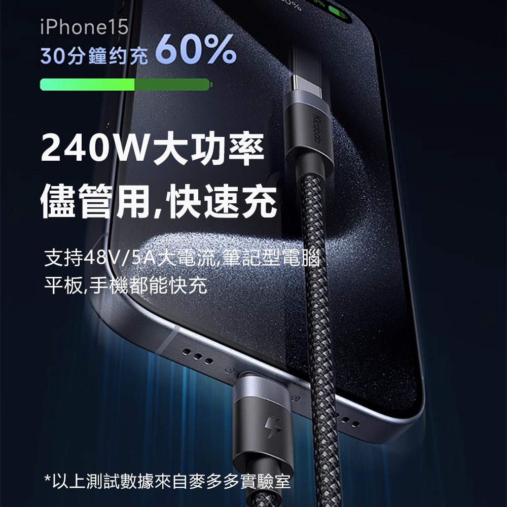 Mcdodo麥多多 閃速系列140W二合一磁吸數據線USB-C to USB-C+MagSafe3 CA014-細節圖5