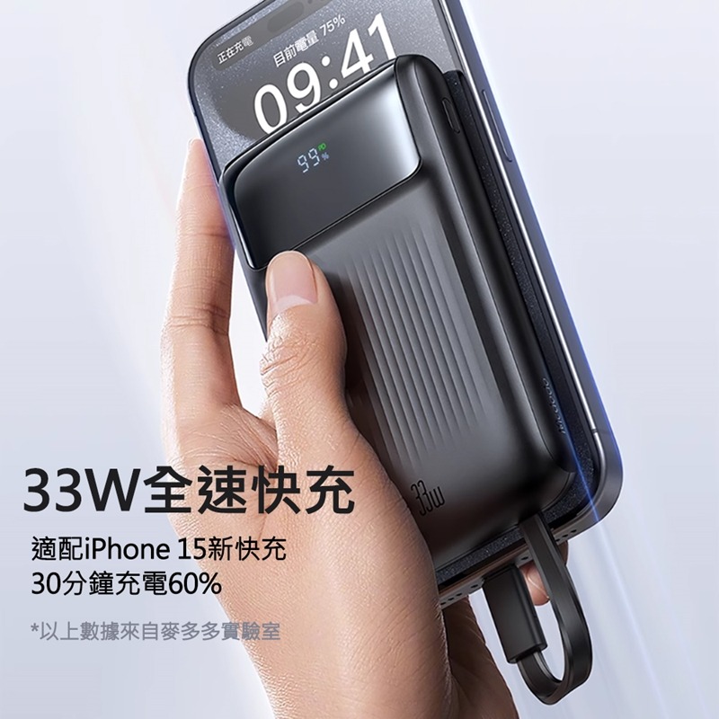 Mcdodo麥多多 33W自帶線數顯快充行動電源10000mAh MC023-細節圖3