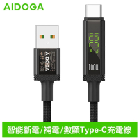AIDOGA艾迪伽LQ DC4171鎧甲系列三合一 USB-A to Type-C智能斷電數顯補電充電傳輸線 100W