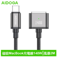 AIDOGA艾迪伽LQ DC4231風暴系列Type-C to MagSafe 3 PD3.1 磁吸充電快充線140W