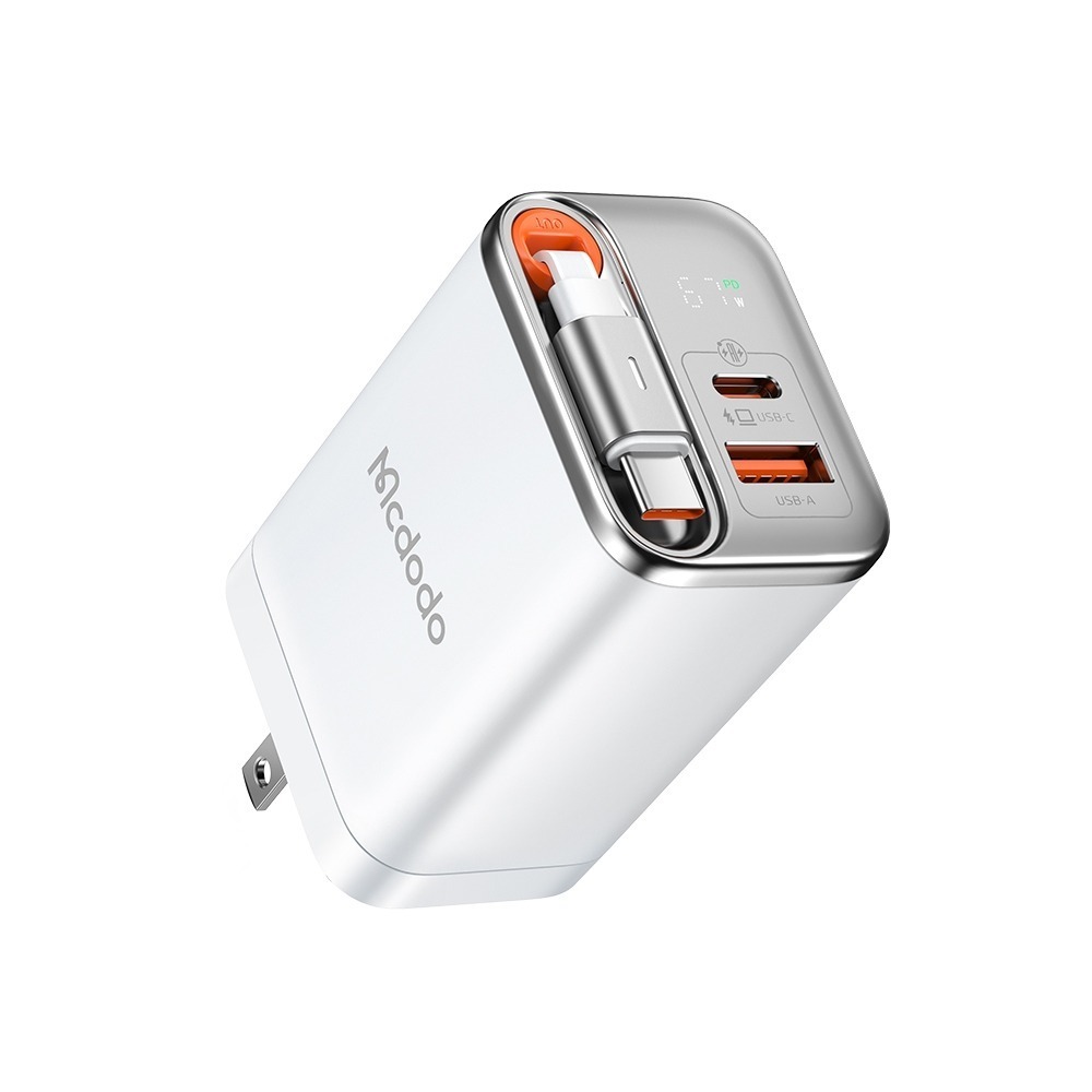 Mcdodo麥多多LQ CH411 FreeGo系列Type-C伸縮線GaN氮化鎵1A1C充電器67W-規格圖9