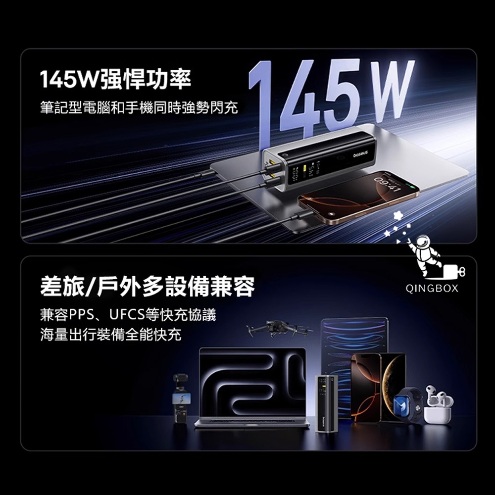 Baseus倍思 LQ EnerGeek GP12數顯快充行動電源20800mAh 77Wh 145W PPAP20E5-細節圖2