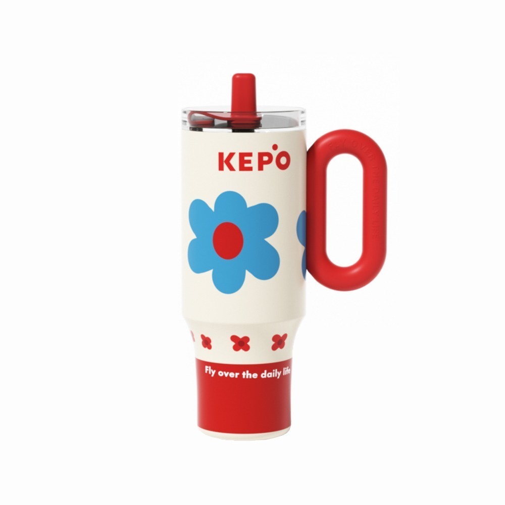KEPO LQ 1200ml KC007巨無霸吸管保溫保冷杯花園冰霸杯-規格圖9