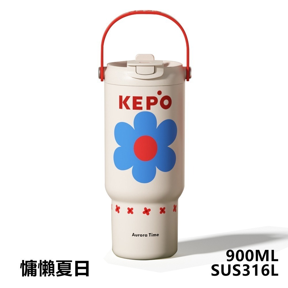 KEPO LQ 900ML KC008 手提雙飲吸管杯 316L不銹鋼內膽-細節圖8