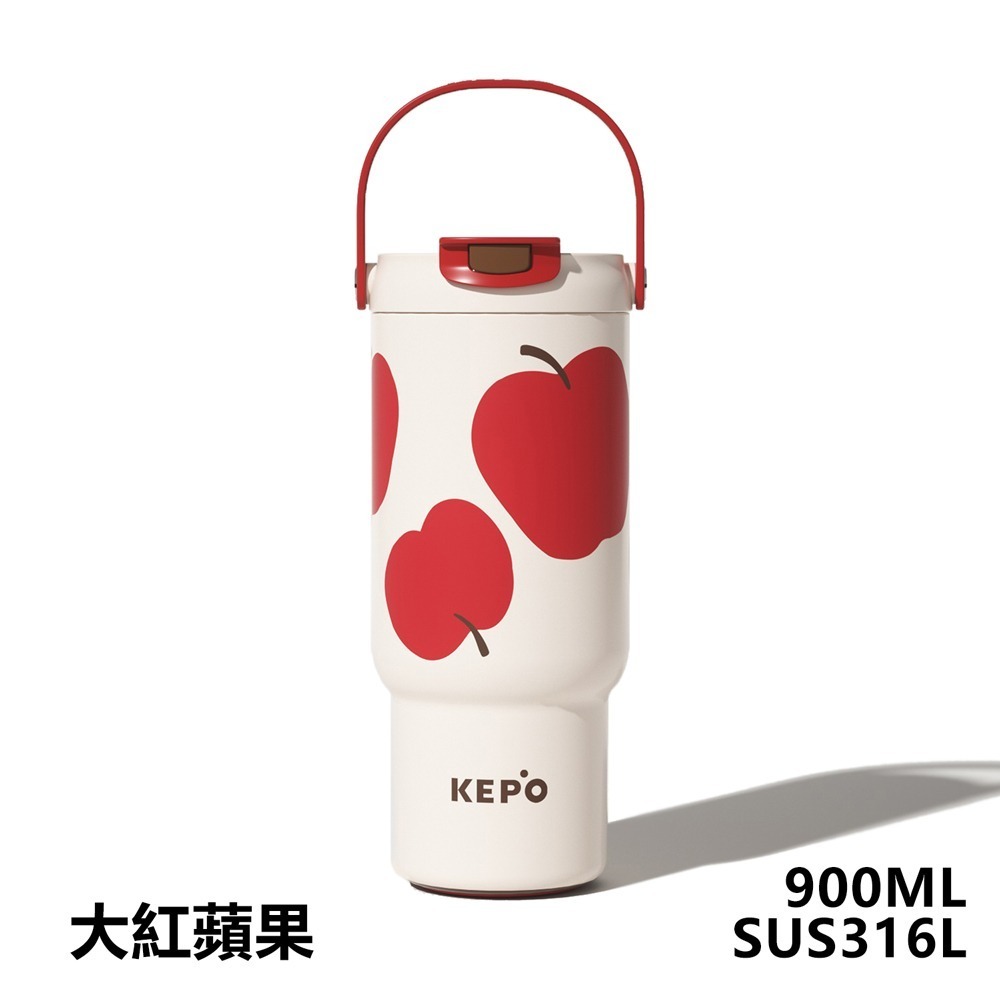 KEPO LQ 900ML KC008 手提雙飲吸管杯 316L不銹鋼內膽-規格圖8