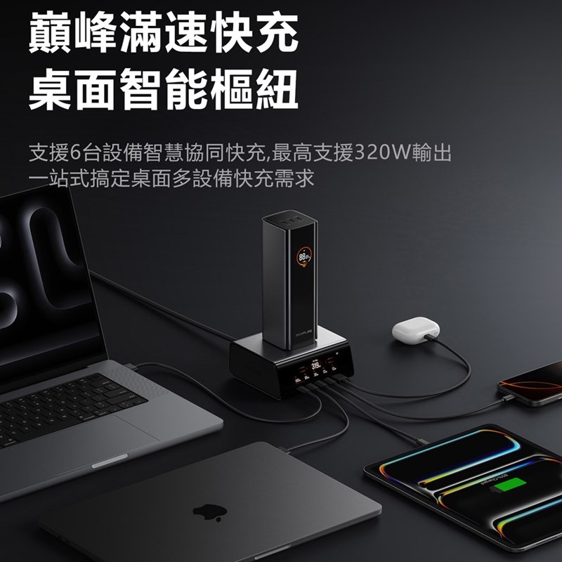 【預購】EcoFlow正浩 LQ RAPID PRO 320W 桌面超充站5口輸出-細節圖3