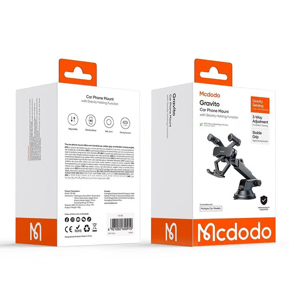 Mcdodo麥多多 LQ TB851 Gravito系列車載手機重力支架-細節圖2