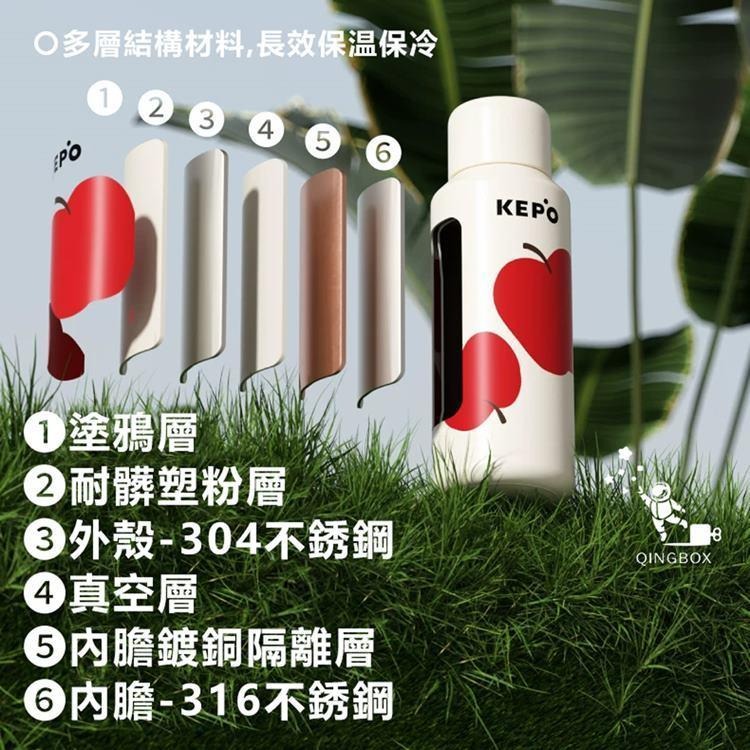 【KEPO】KC009 LQ 400ML 無螺紋彈蓋保溫杯 316不銹鋼-細節圖3