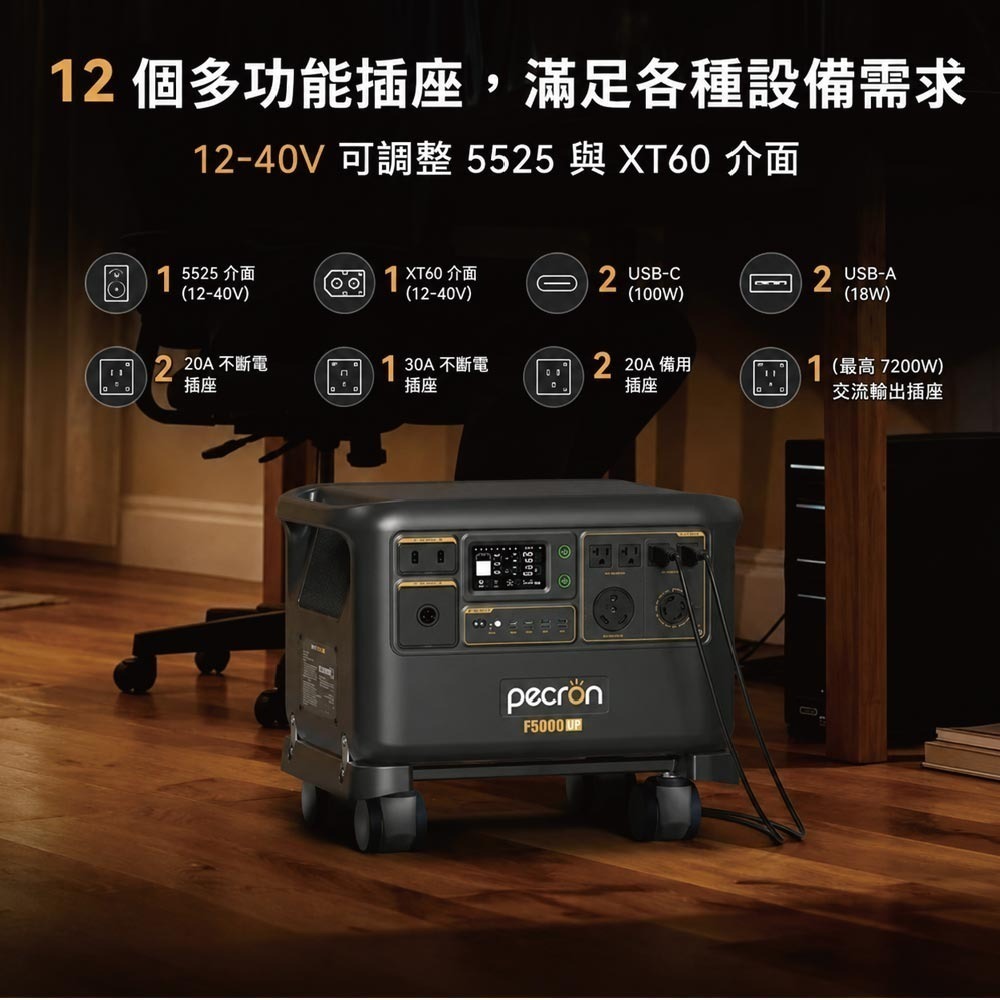 Pecron F5000LFP LQ便攜式電源站5度電戶外電源7200W 5120Wh-細節圖3