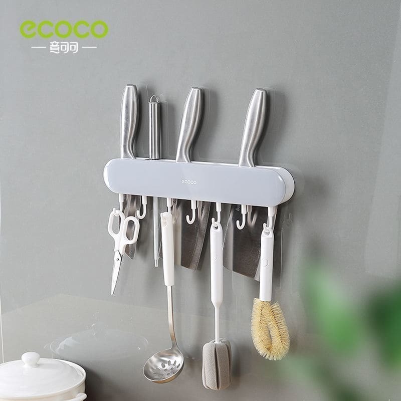 ecoco 意可可 無痕壁掛 刀架 刀具架 菜刀架 水果刀架 抹布架 筷子 湯匙 收納 廚房收納 廚房收納架 廚房收納-細節圖9