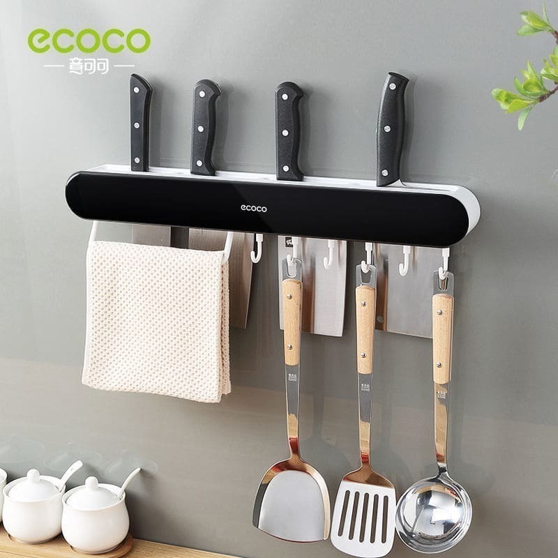 ecoco 意可可 無痕壁掛 刀架 刀具架 菜刀架 水果刀架 抹布架 筷子 湯匙 收納 廚房收納 廚房收納架 廚房收納-細節圖10