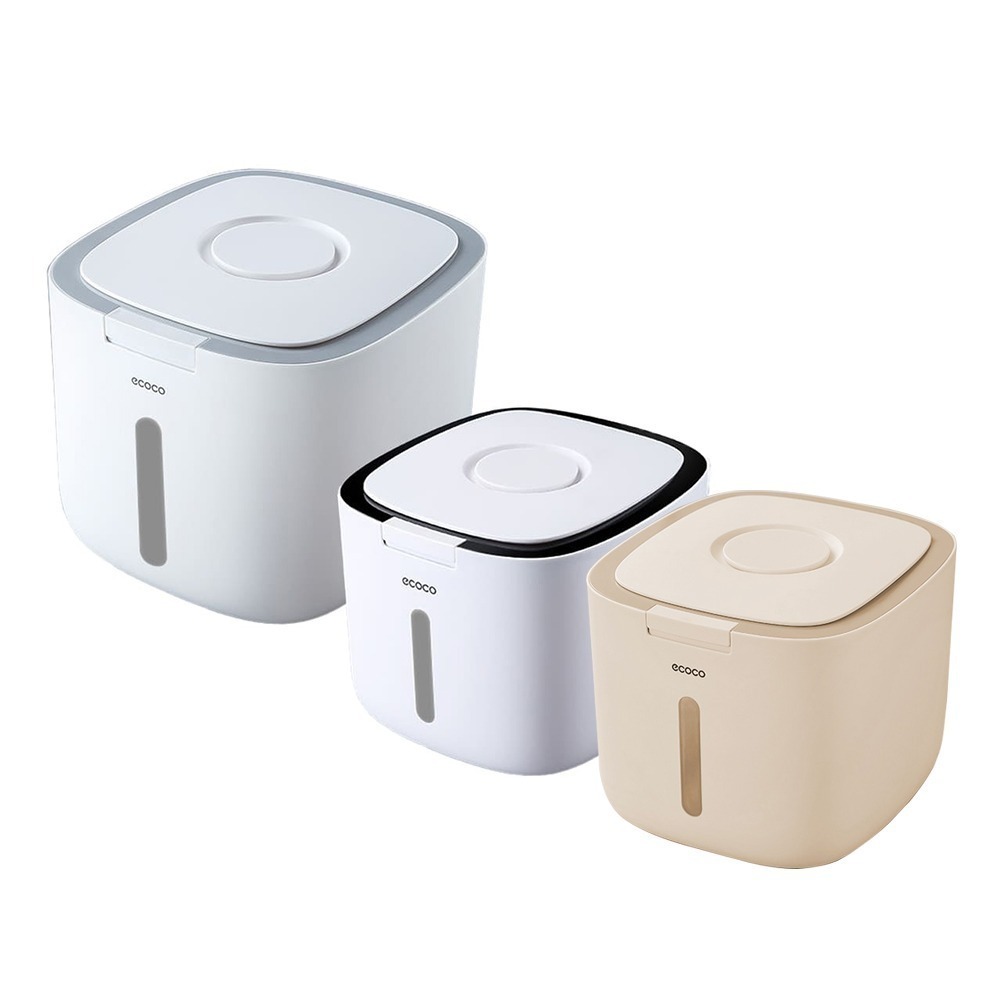 ECOCO 意可可 米桶 儲米桶 米筒 飼料桶 防潮 防蟲 廚房 收納 收納盒 米桶收納盒 附量杯 收納桶-細節圖2