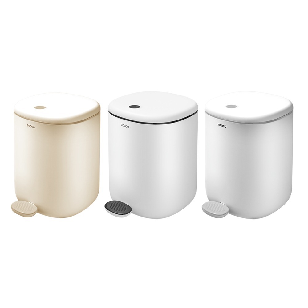 ECOCO 意可可 腳踏垃圾桶 踩踏垃圾桶 垃圾桶 灰色垃圾桶 掀蓋垃圾筒 廚房垃圾桶 浴室垃圾桶 垃圾筒 客廳垃圾桶-細節圖2