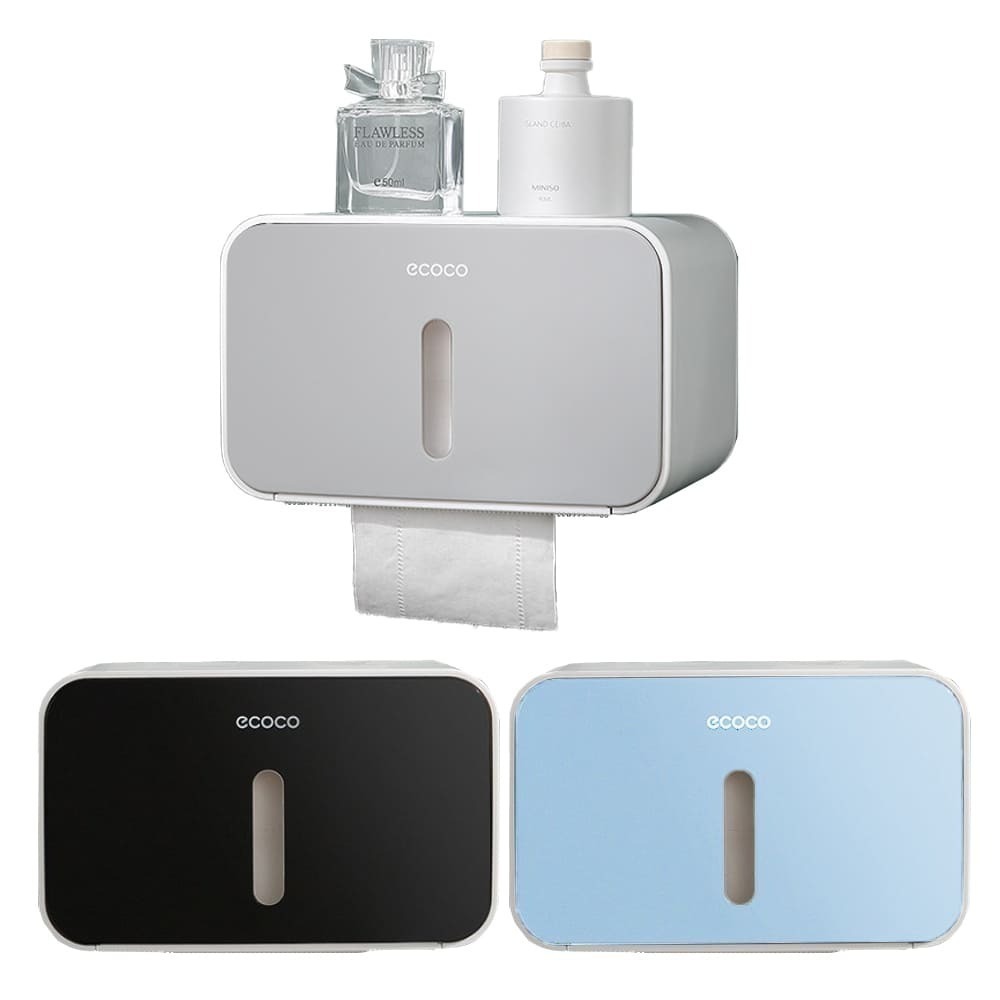 ecoco 意可可 衛生紙盒 衛生紙盒壁掛 衛生紙盒收納 浴室衛生紙盒 紙巾盒 壁掛紙巾盒 收納紙巾盒 捲筒衛生盒-細節圖2
