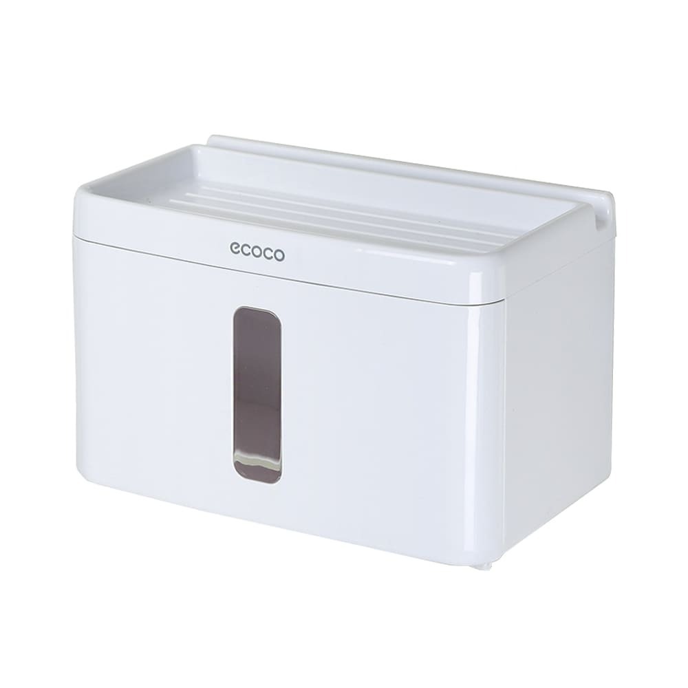 ecoco 意可可 北歐白 ecoco 衛生紙盒 衛生紙盒壁掛 衛生紙架 衛生紙收納盒 衛生紙 廁所置物架 浴室收納-細節圖2