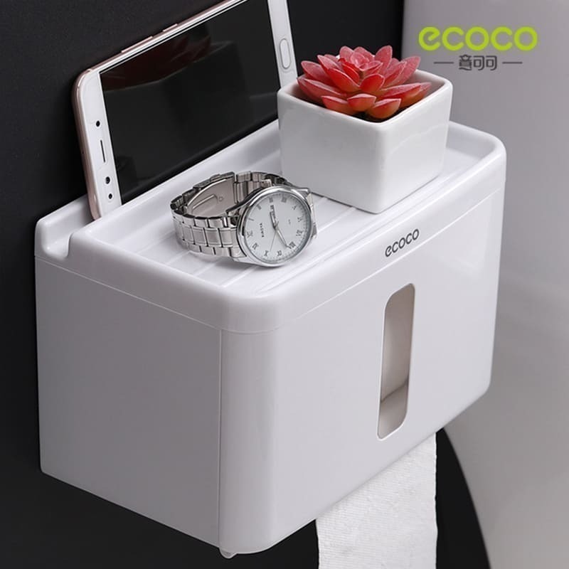 ecoco 意可可 北歐白 ecoco 衛生紙盒 衛生紙盒壁掛 衛生紙架 衛生紙收納盒 衛生紙 廁所置物架 浴室收納-細節圖9