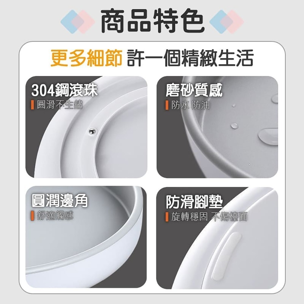 ecoco 意可可｜收納盒 360度旋轉 收納盤 旋轉收納盒 旋轉收納盤 調味料收納盒 化妝品收納盒 旋轉盤-細節圖8