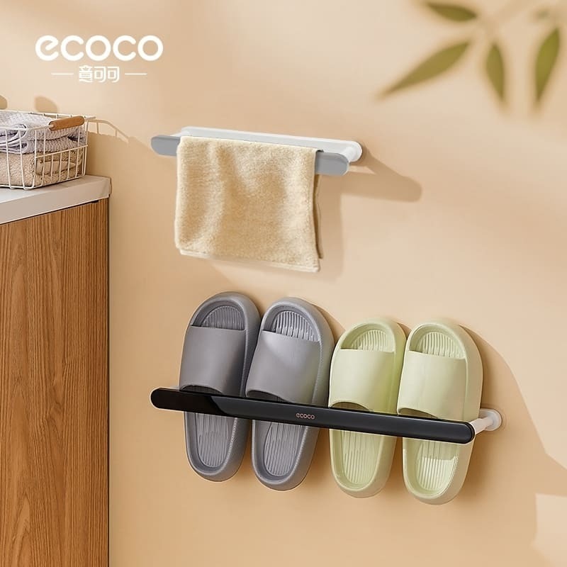 ecoco 意可可 伸縮鞋架 壁掛式 拖鞋架 毛巾架 鍋蓋架 雨傘架 收納架 置物桿 鞋子 浴巾架 收納 置物 短款-細節圖9
