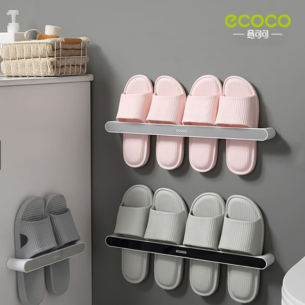 ECOCO 意可可 拖鞋架 無痕壁掛置物架 收納架 收納架 毛巾架 鍋蓋架 雨傘架 收納桿 置物桿 鞋架 壁掛式 短款-細節圖9