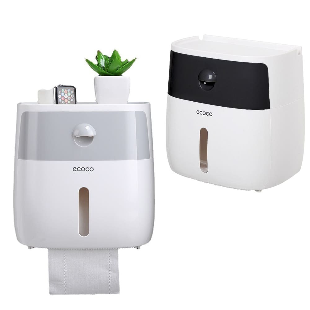 ecoco 意可可 衛生紙盒 衛生紙盒壁掛 衛生紙盒收納 浴室衛生紙盒 紙巾盒 壁掛紙巾盒 收納紙巾盒 抽屜收納 面紙盒-細節圖2