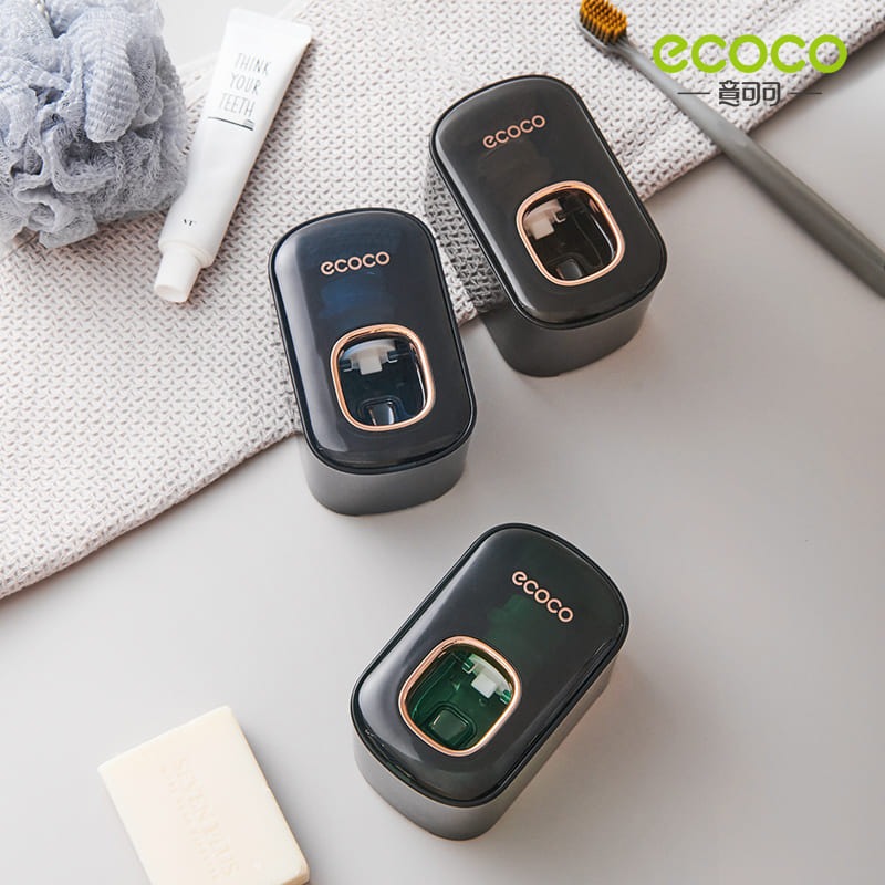 ecoco 意可可 自動擠牙膏器 壁掛式 黑 牙膏架 擠牙膏器 牙膏擠壓器 浴室 兒童牙膏 成人牙膏 牙膏 收納-細節圖9