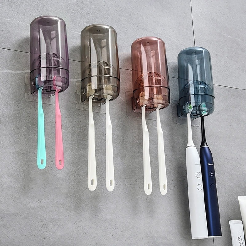 艾思維 牙刷架 壁掛式 牙刷置物架 牙刷收納架 牙刷杯架 漱口杯架 杯架 水杯 漱口杯 牙刷 收納-細節圖9