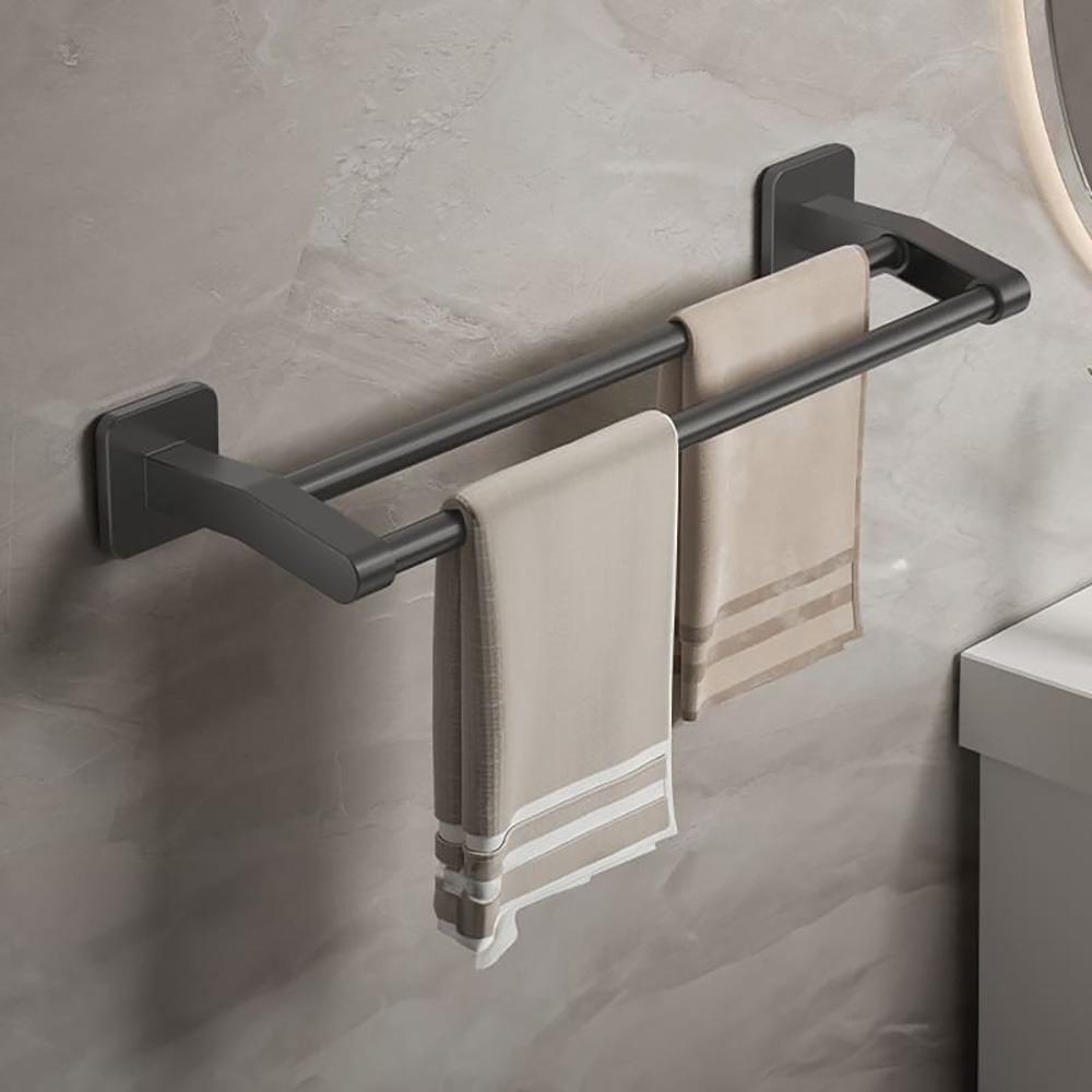 太空鋁 毛巾架 整理架 拖鞋架 傘架 鍋蓋架 置物架 小紅書爆款 掛架 收納架 毛巾雨傘 拖鞋 鍋蓋架 無痕壁掛 雙桿-細節圖10