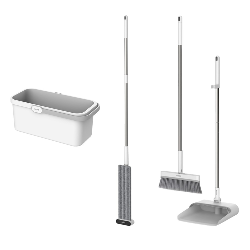 ecoco｜地板清潔組1 平板拖把 掃把組 水桶 居家清潔 吸水拖把 畚斗 畚箕 除塵拖把 梳齒畚箕 抗菌拖把 掃地-規格圖9