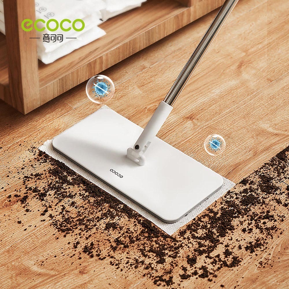 ecoco 意可可｜平板拖把+拖把架套裝 可替換拖布 靜電拖把 魔術貼拖把 一次性 除塵拖把 懶人拖把 拖把-細節圖9